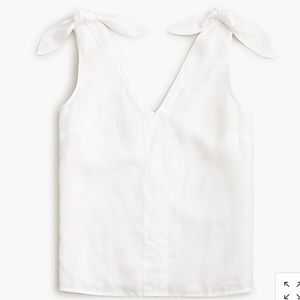 Tie-shoulder linen top